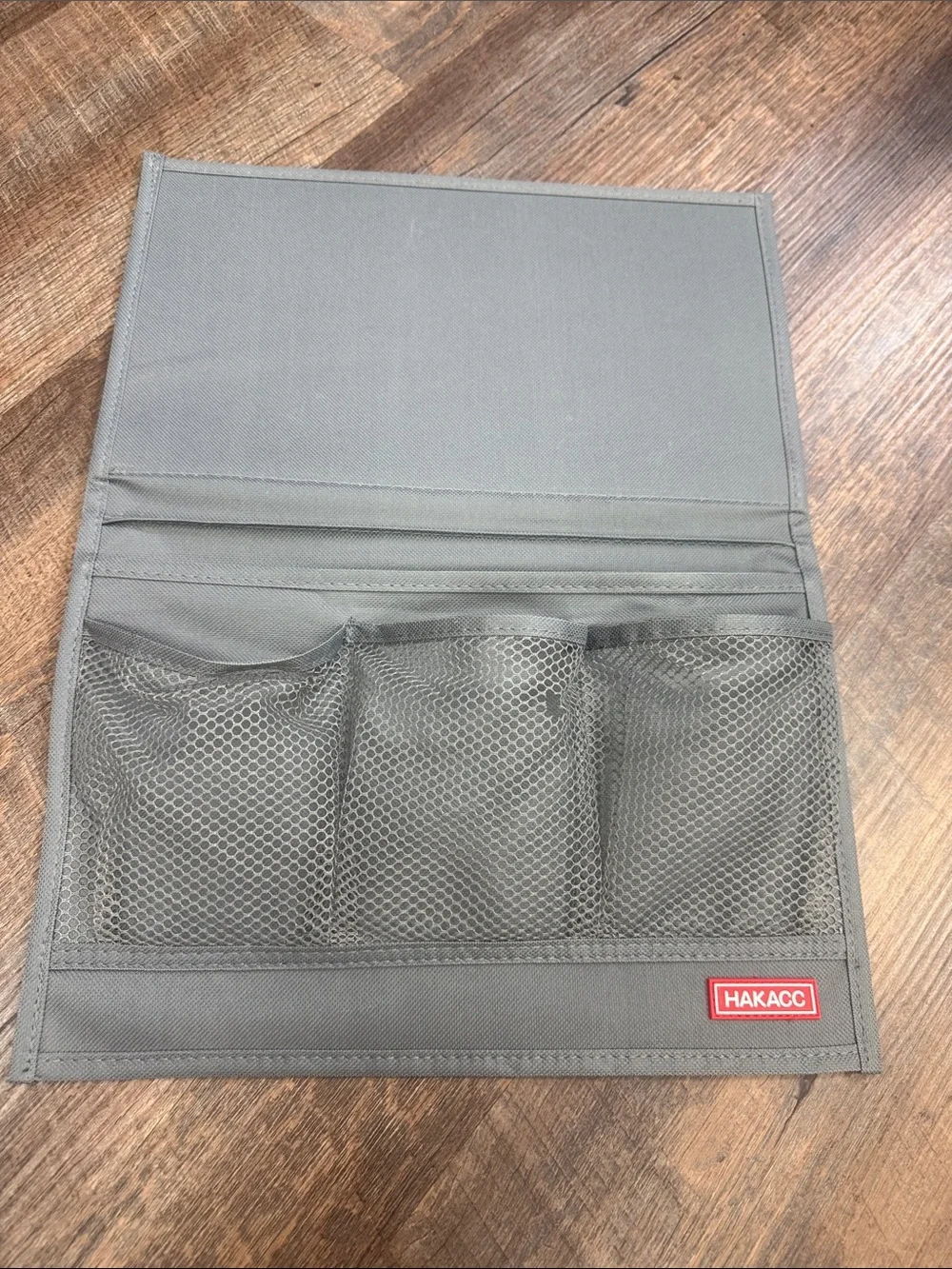 Gray Mesh Pocket Organizer for bedside